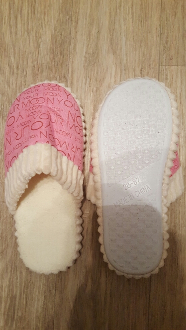 VSEN Hot Sale Women Men couple cotton padded letter slippers 3 colors (36-37,38-39, 44-45, 42-43 )