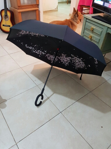 Double Layer Folding Inverted Umbrella Pongee Windproof Reverse Long handle Umbrellas 