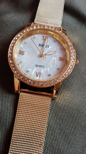 BINZI Gold Women Watch Fashion Lady Dress Quartz Watch Women Rhinestone Casual Wristwatch Crystal Reloje Mujer Relogio Feminino