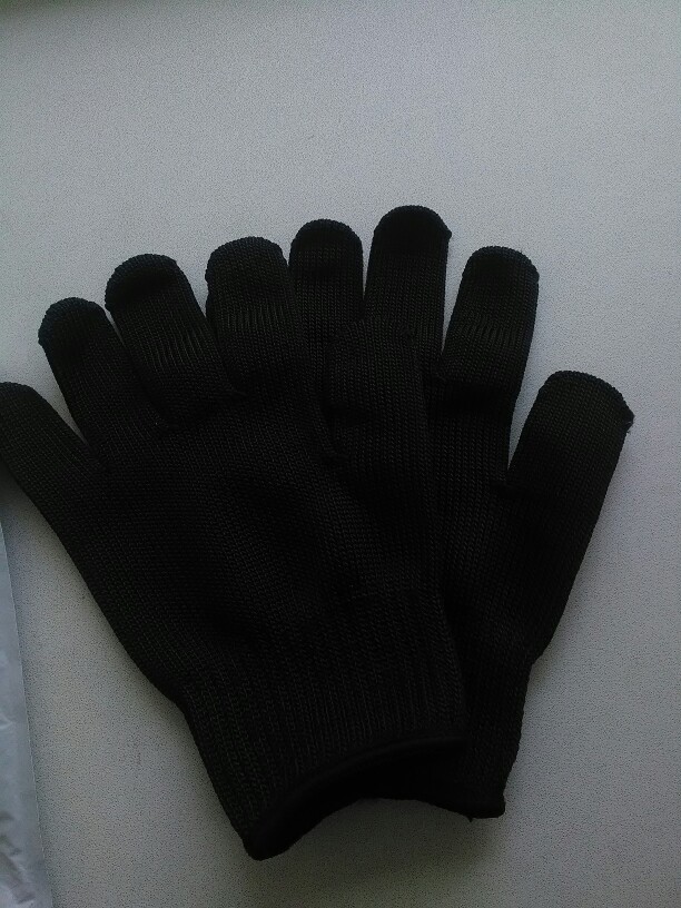 Black stainless steel wire resistace Gloves Anti-cutting breathable work gloves Safety Anti-abrasion gloves Free Shipping