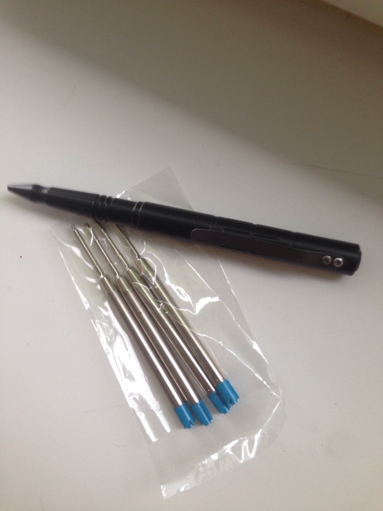 5Pcs/lot Metal Cartridge Ball Point Pen Refills Black/Blue Ink For Self-Defense Tactical Pen Accessories