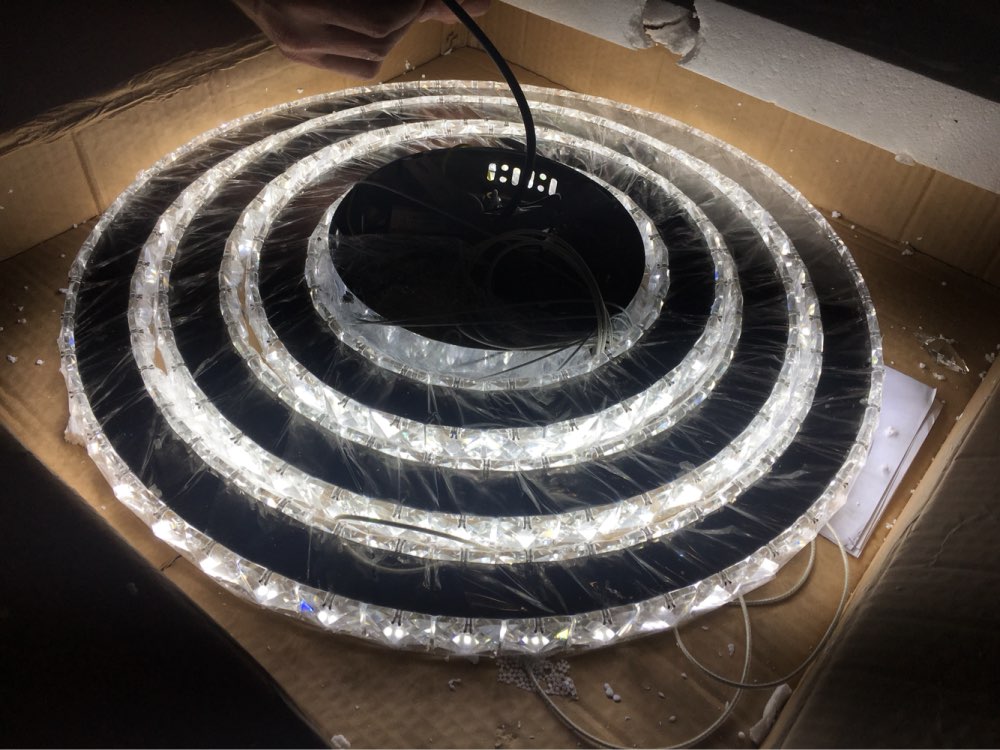 Modern Chrome Chandelier Crystals Diamond Ring LED Lamp Stainless Steel Hanging Light Fixtures Adjustable Cristal LED Lustre
