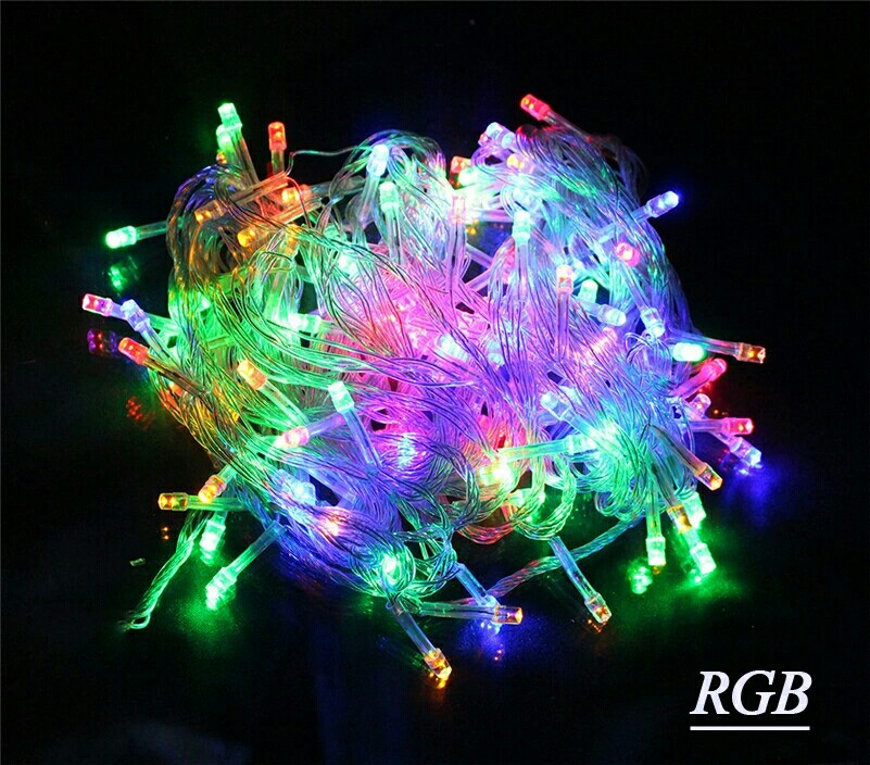 1pcs 10M waterproof Led string light RGB color 100led AC110V 220V Christmas light Decoration Lamp for Party Wedding