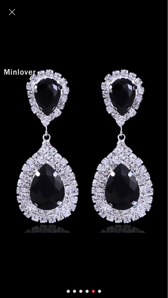 Minlover 5 Colors Crystal Teardrop Long Earrings Bridal Large Drop Earrings for Women Fashion Wedding Jewelry EH003