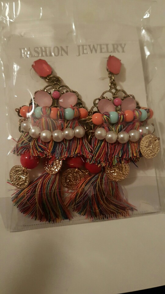 2014 brincos pendientes vintage fashion jewelry wholesale pearl tassel earrings ethnic hand-woven bohemian earrings  E1049