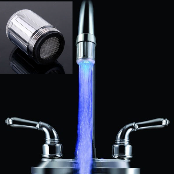 LED Water Stream Tap Glow Shower Head Faucet Light Temperature Kitchen color