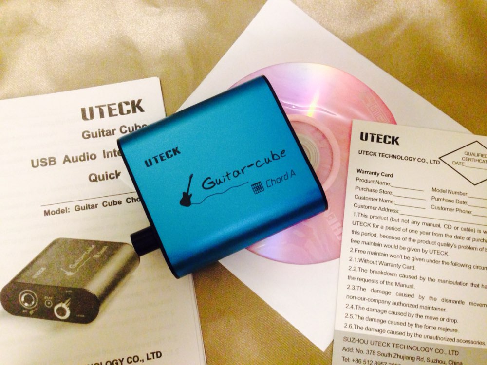 Uteck Guitar Cube ASIO Chord USB Audio Interface(DI) Fit For Soft(Guitar Rig JAMVOX AmpITube)
