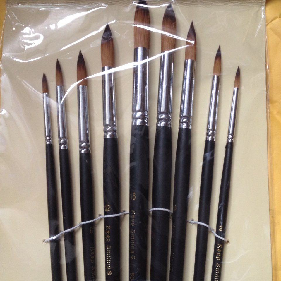 BGLN 9pcs Long Handle Nylon Watercolor Paint Brushes Gouache Acrylic Painting Brush Pen pincel para pintura Art Supplies 804
