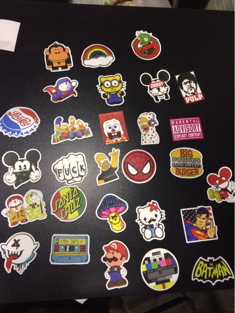 50pcs/lot On Laptop Stickers Decal Skin Covers mi notebook air For Guitar Skateboard Luggage Snowboard Fridge Motorcycle Sticker