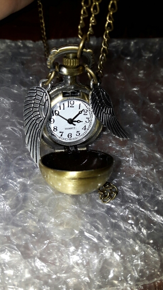 Fashion Woman Lady Wings Harry Potter Antique Steampunk Pocket Watch P514