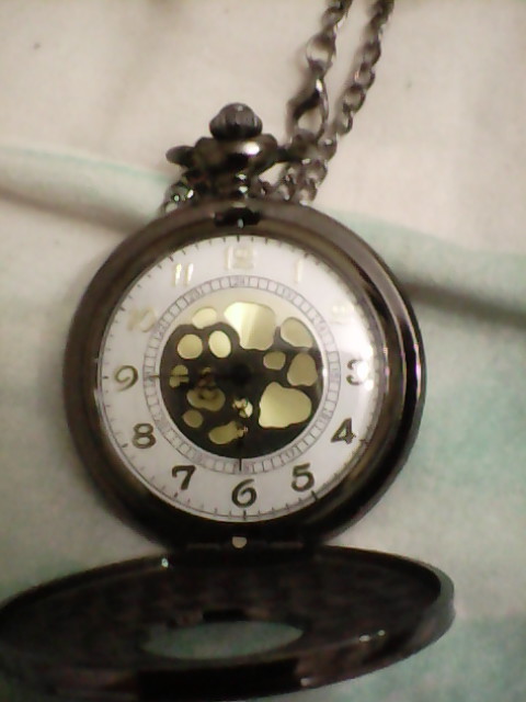 Black Gray Roman Dial quartz Vintage Antique Pocket Watch necklace watches with chain P413