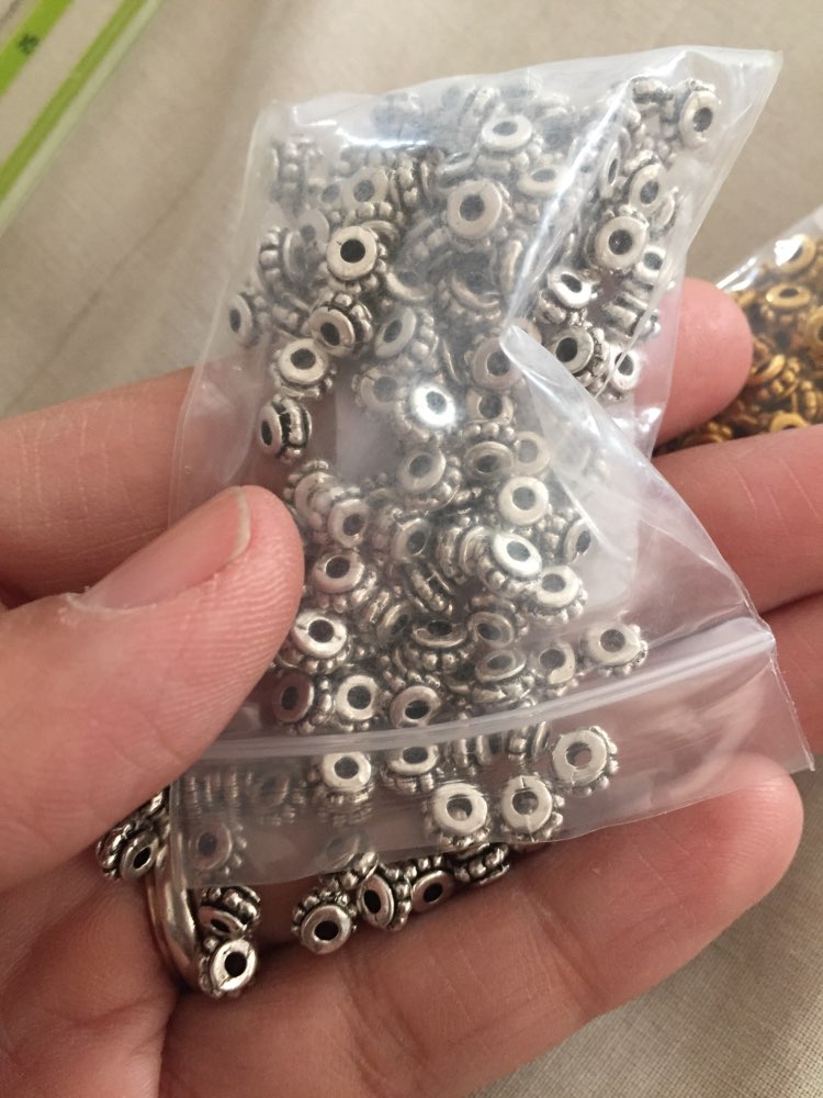 150pcs /lot Tibetan Flower Beads Metal Silver Antique Flower Decorative Pattern Spacer Bead Finding 5*3mm