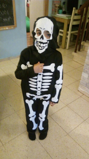 Free shipping Halloween Carnival Party Costume Game Performance Black Clothing Children's Terror  Skeleton Costumes with Cap