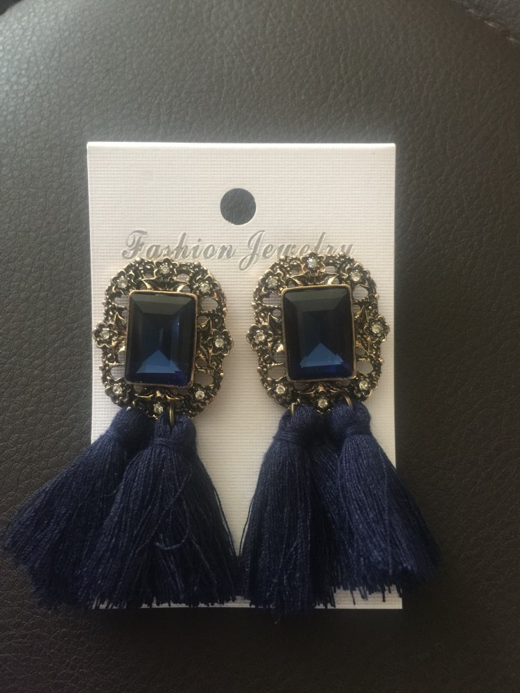 New 2016 fashion jewelry hot sale women crysta vintage tassel statement bib stud Earrings for women jewelry Factory Price