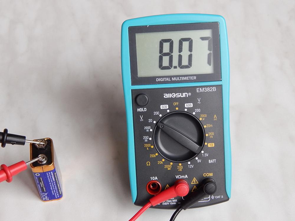 all-sun LCD Digital Multimeter DC/AC Voltmeter Continuity Battery Diode Tester EM382B ship from Eastern Europe warehouse