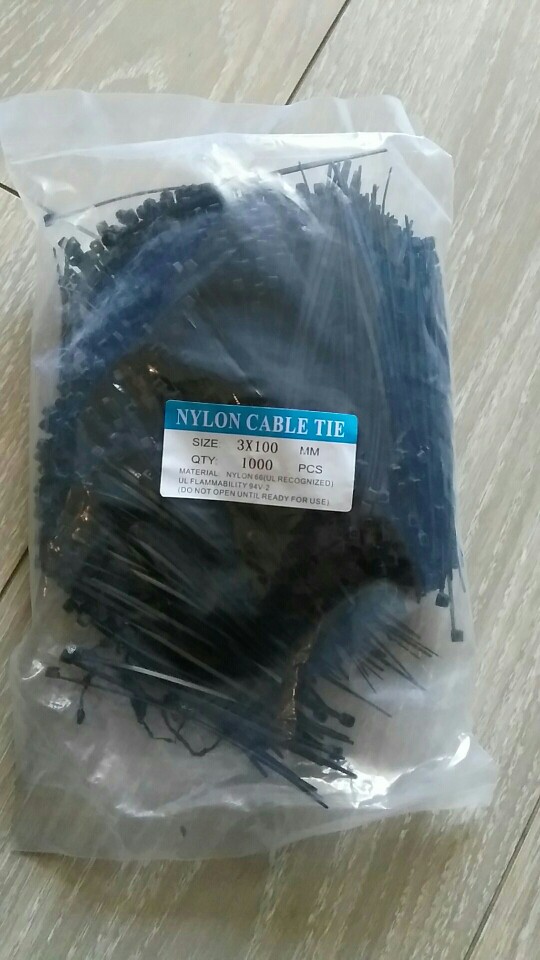Promotion ! 1000 Pcs Black Plastic Cable Zip Tie Fasten Wrap 100mm x 1.8mm