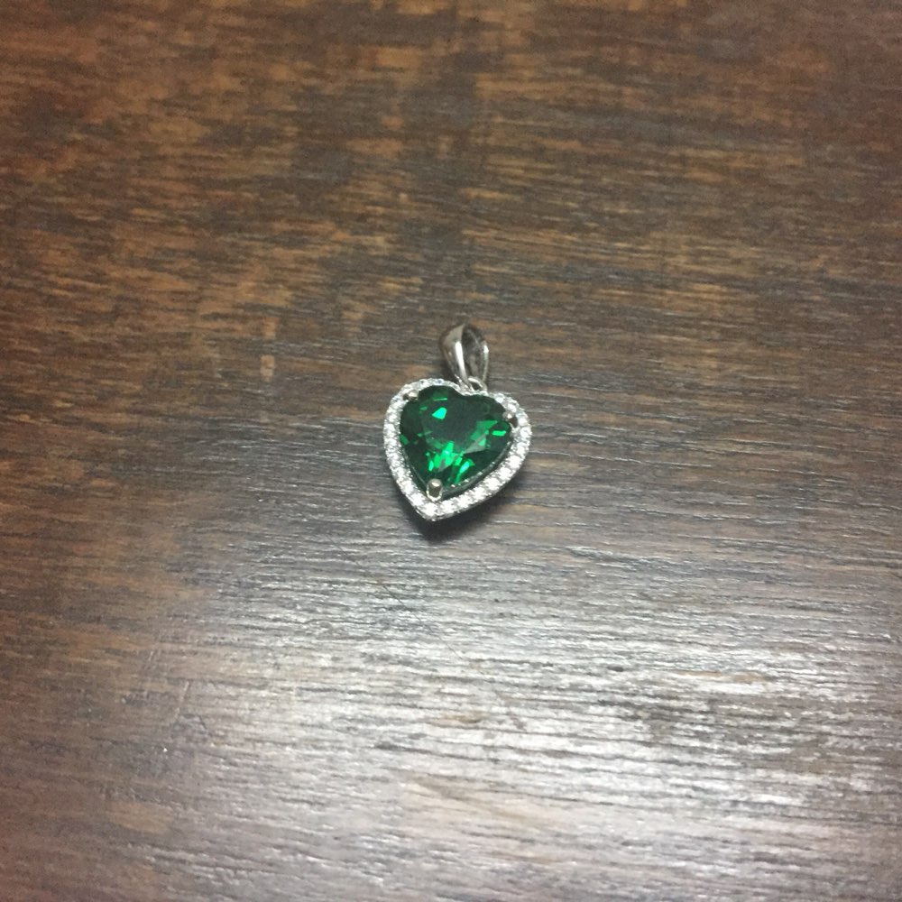 JewelryPalace Heart Of Ocean 2.4ct Created Green Russian Nano Emerald Love Forever Halo Pendant Pure 925 Sterling Silver Jewelry
