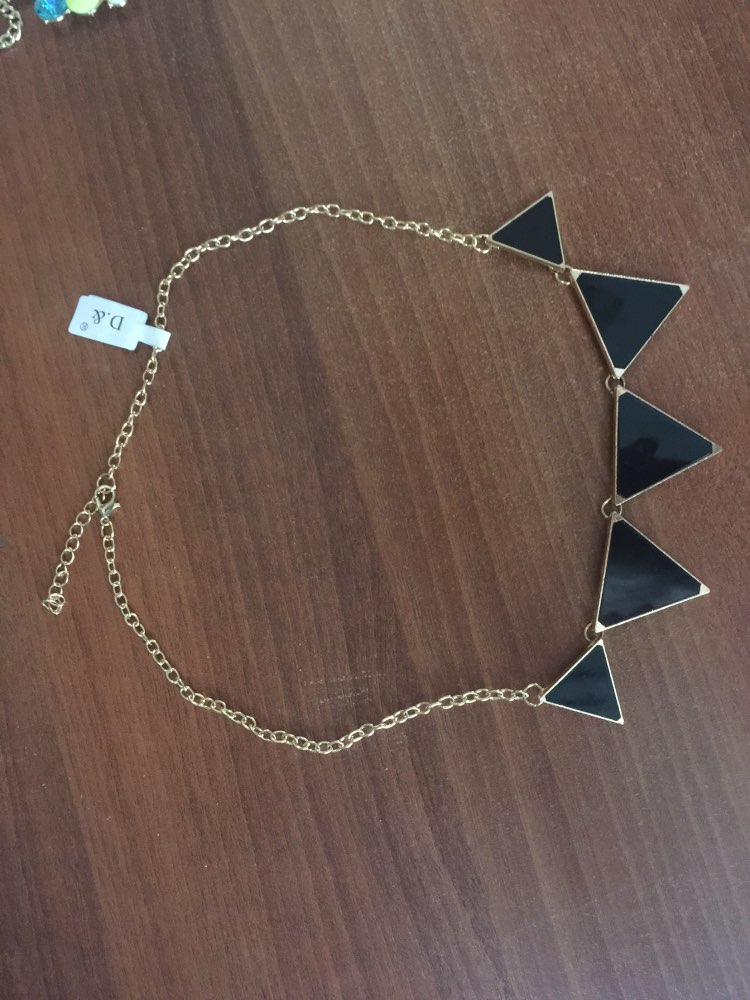 Hot Black geometrical Triangle Necklace Fashion choker necklace Jewelry for women vintage accessories