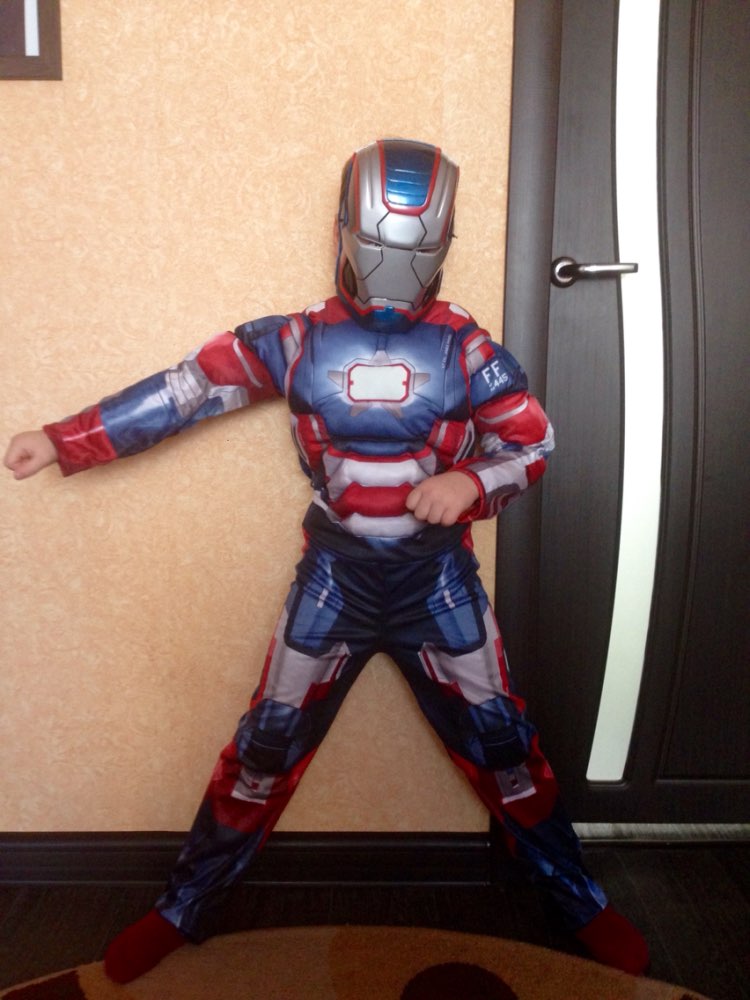 Genuine Kids Avengers Iron Man Mark 42 / Patriot Muscle Child Halloween Costume Boys Marvel Movie Superhero Cosplay Clothing