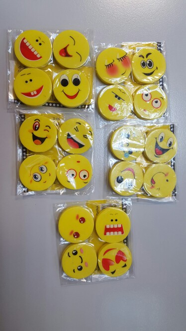 20 Pcs/lot Smile Face Erasers Rubber For Pencil Kid Funny Cute Stationery Novelty Eraser Office Accessories School Supplies