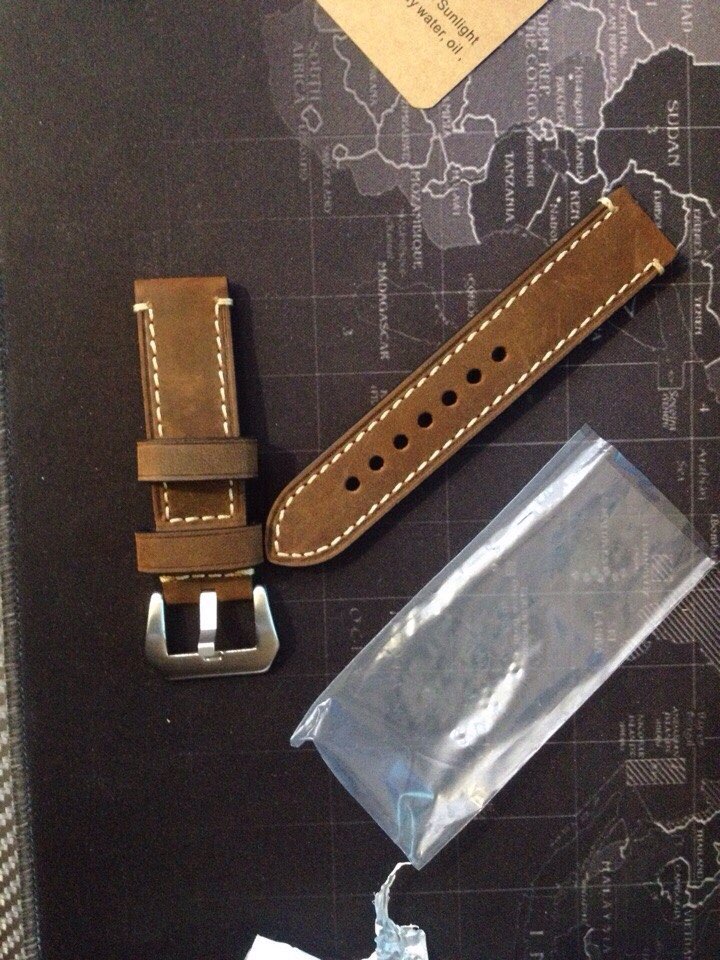 Hand made high Quality Fine  Leather Watch Strap &Band  for P watch 20mm  22mm 24mm 26mm with stainless steel buckle