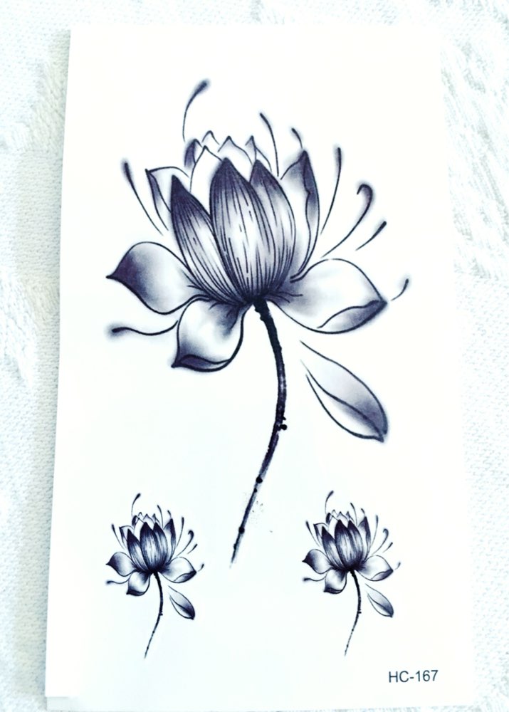 waterproof stickers women Lotus flower tattoo Temporary Tattoo Stickers Temporary Body Art Waterproof Tattoo  HC-167