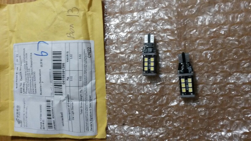 Free shipping 1x New 7.5w T15 LED Reverse Light W16W 15SMD Car LED NO ERROR Back UP light rear Lamp white Car styling
