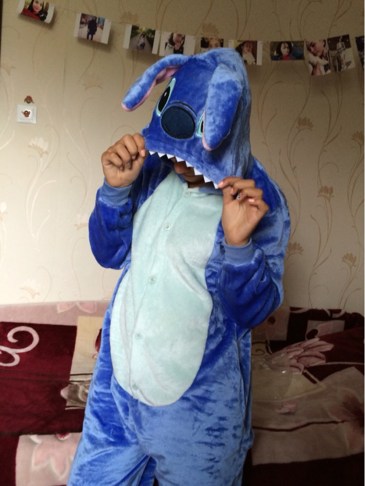 Pijams 2017 Flannel Humorous Animal Blue Stitch Onesie Adult Unisex Pyjamas Cosplay Costume Pajamas Party Dress Size XXS XL