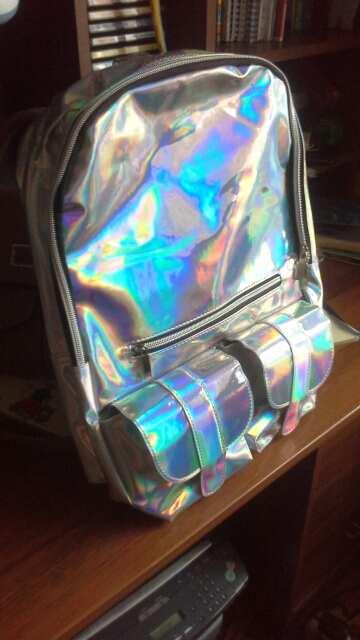 2016 Mochila Masculina backpack Women Silver Hologram Laser Backpack men's Bag leather Holographic Backpack Multicolor