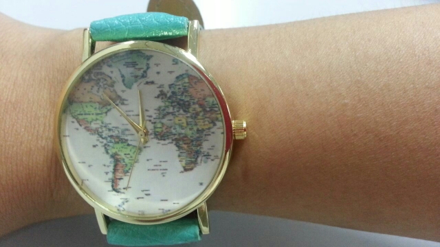 Vansvar Leather Strap World Map Watch Fashion Women Quartz Watch Mapa Reloj Mujer Relogio Feminino BW1574