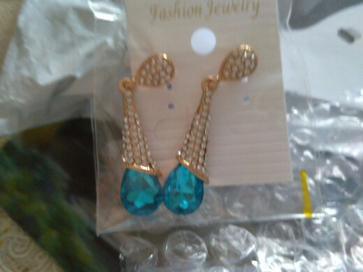 Fashion Brand Alloy 18K Gold Plated Statement Austria Blue Crystal Long Earrings Rhinestone Water Drop Elegant Earring Jewelry