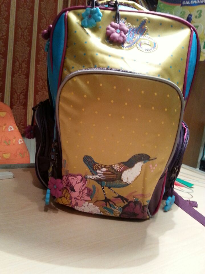 2016 Fashion Flower Printed Nylon Lightweight Infantile Backpack Satchel for Backbone Protection Kids Girl School Bag