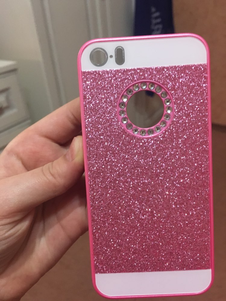 luxury Rhinestone case for apple iphone 5s glitter pink PC cover mobile phone accessories by noble quality original i5 5 se i