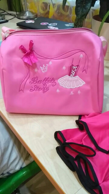 New  Girls Ballet Dance Bag Child Pink Waterproof Garment Duffle Bags Female Cute Crossbody Backpack