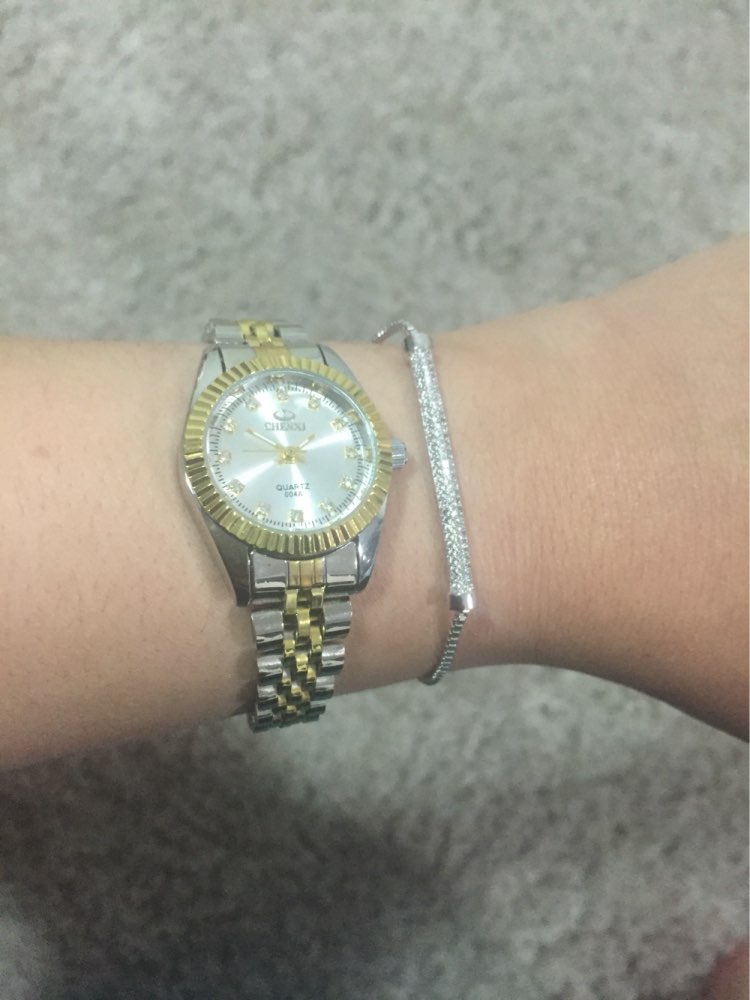 Luxury Men Women Watch Gold Rhinestone CHENXI Stainless Steel Lover's Quartz-watch Nail Dress Wristwatches Couple Gift Clock