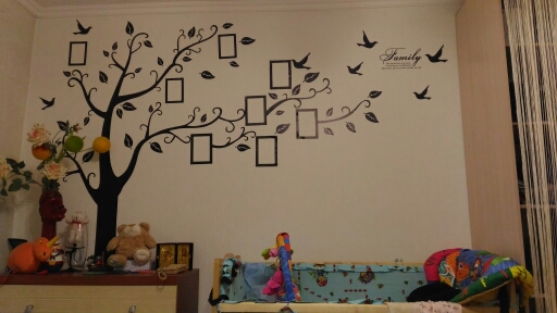 Free Shipping:Large 200*250Cm/79*99in Black 3D DIY Photo Tree PVC Wall Decals/Adhesive Family Wall Stickers Mural Art Home Decor