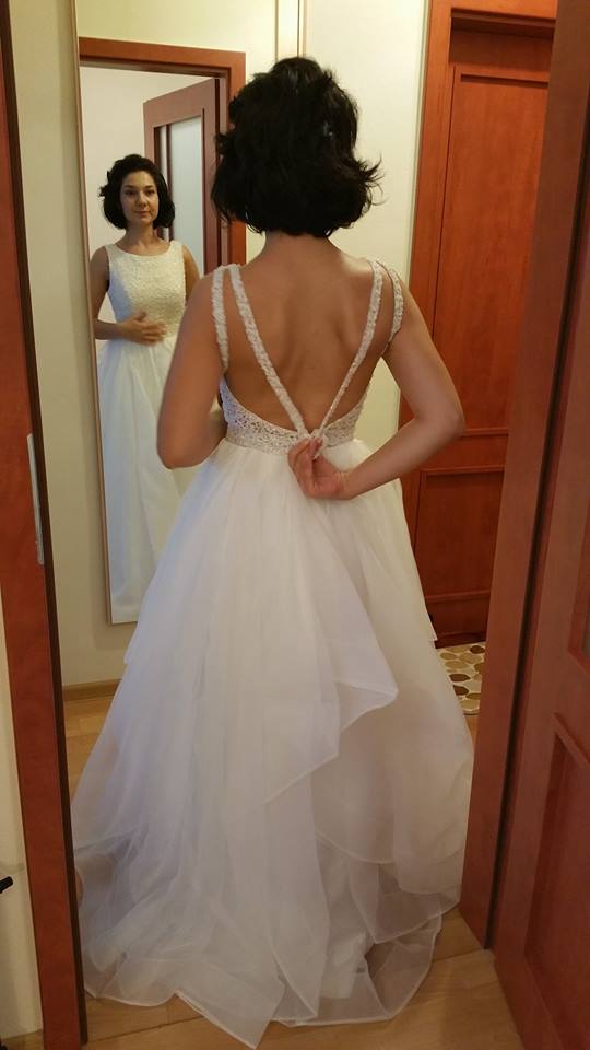 2017 Real Pictures Scoop Neck Beading Lace Ruffle Organza Gray Long Prom Dresses Evening Wedding Dress Vestido De Novia