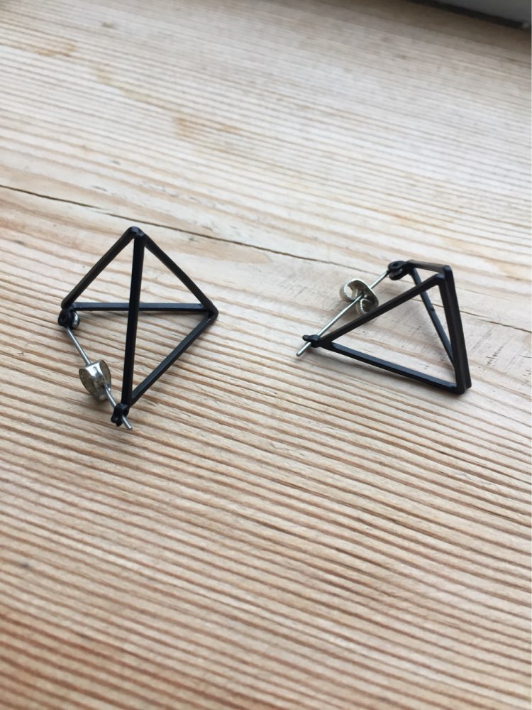 E116  Free shipping Punk Style Triangle Studs Earrings  wholesale