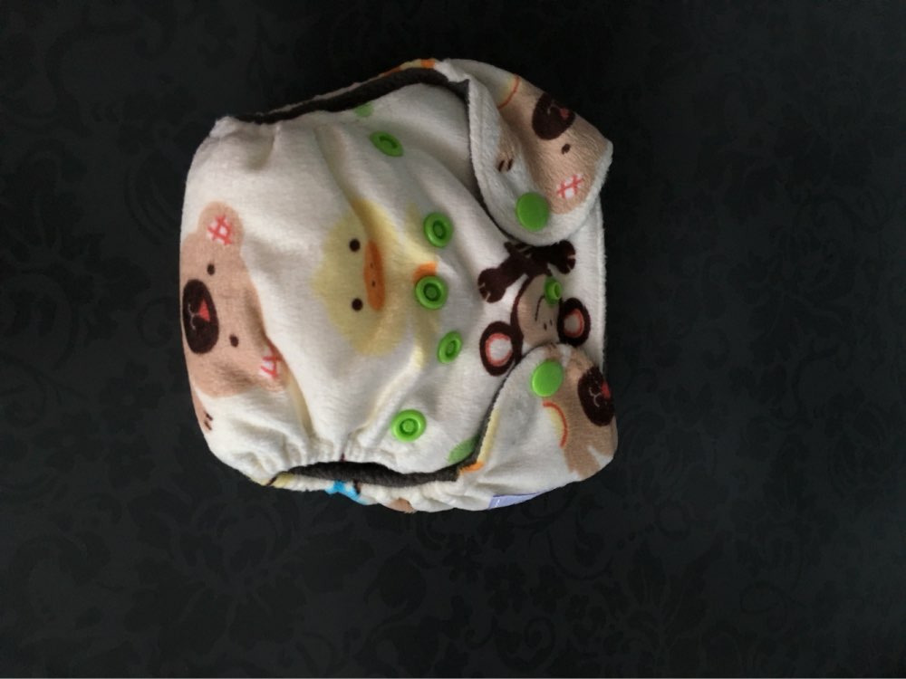 Happy Flute Newborn Diapers Tiny AIO Cloth Diaper, Bamboo Charcoal Double Gussets Inner, Waterproof PUL Outer, Fit < 5KG Baby