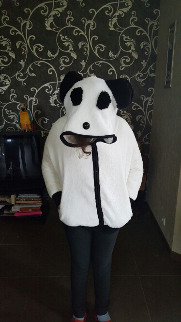 2016 Korea Winter Fluffy Panda Ear Women Hoodies with Hood Wool Batwing sleeve Sweatshirt Casual Cute Outwear sudadera mujer