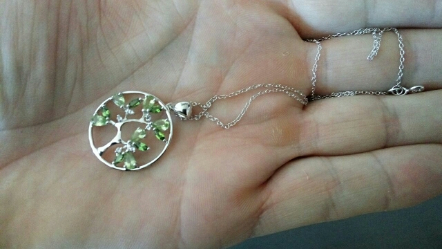 Hutang Tree of Life Natural Peridot Pendant 925 Sterling Silver Diopside Topaz Gemstone Necklace Fine Jewelry 