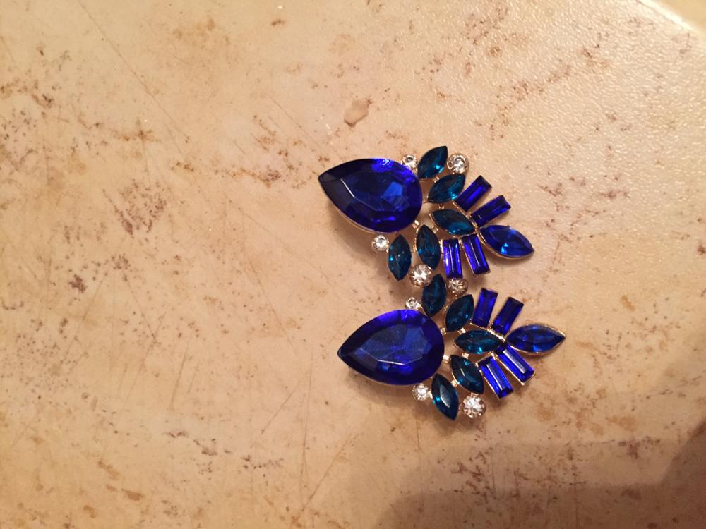 Women's fashion stud earrings New arrival brand sweet metal with gems Handmade Rhinestone earring for girls
