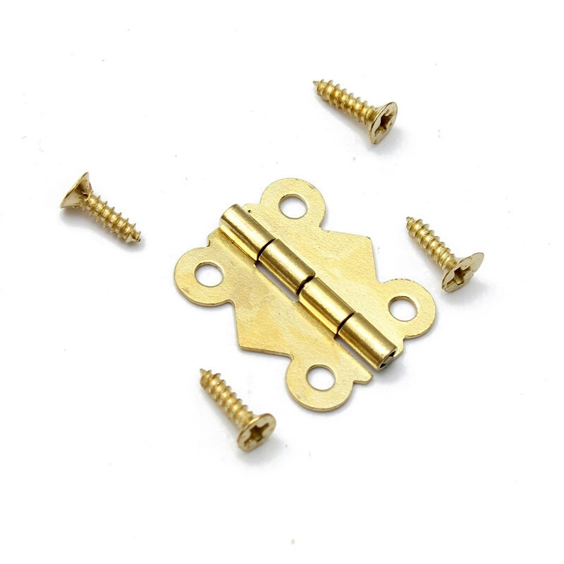 10pcs/lot Fashion Design Brass Color Mini Butterfly Hinges Iron Material Cabinet Drawer Jewelry Box DIY Repair Tools