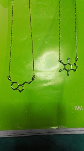 Hot Sale Caffeine Molecule Necklace Structure Necklace, Chemistry Necklace Women Jewelry for her bridesmaid wedding gift