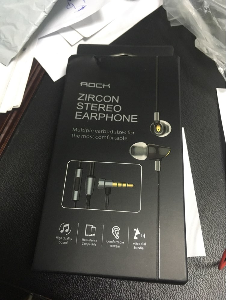 ROCK In Ear Zircon Stereo Earphone Headset 3.5mm Luxury Earbuds headphone For iPhone Samsung With Mic clear bass