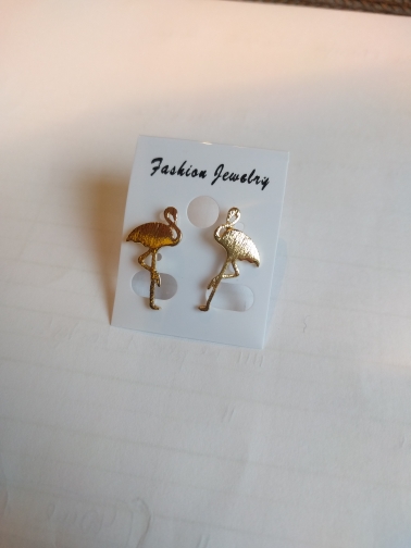 2016 New Fashion Cute Animal Flamingo Stud Earrings for Women Gold Metal Women Party Earrings Wedding Gifts E091