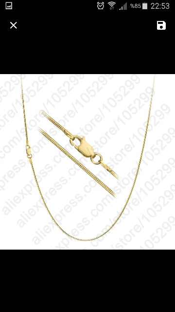 Free Shipping 1PC Fashion Jewelry Necklace Chains Real 18k Yellow Gold Filled Snake Chain+Lobster Clasp For Pendant 16-30 Inches