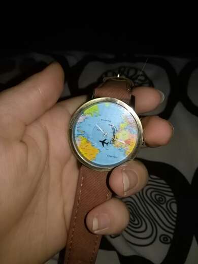 Women Men Unisex Fashion Vintage Casual World Map watch By Airplane belt Dial Analog Quartz Wrist Watch for Children and adults