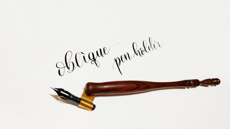 Oblique Calligraphy Pen Holder English Copperplate Script Antique Solid Wood Dip Pen Holder