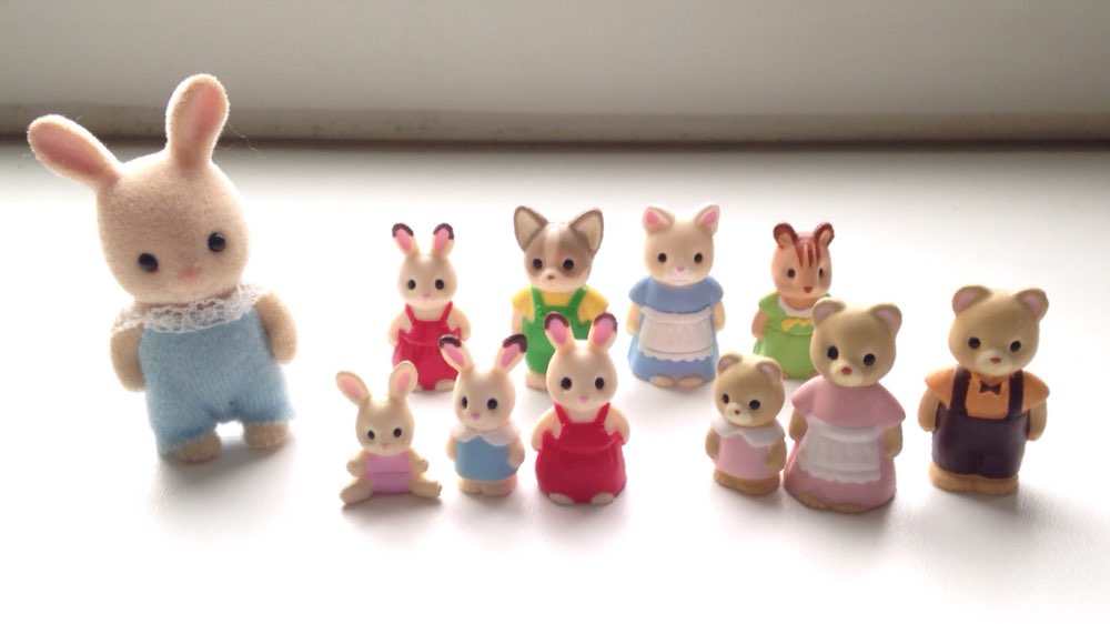 10 pcs/set Send Random Diy Accessories Small Rabbit Doll Cartoon Anime Collection Action Figure Sylvanian Families Toy Set